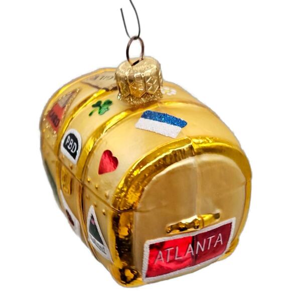 Patricia Breen Bon Voyage Gold Atlanta Cairo Rio Travel Christmas Tree Ornament - Picture 7 of 11